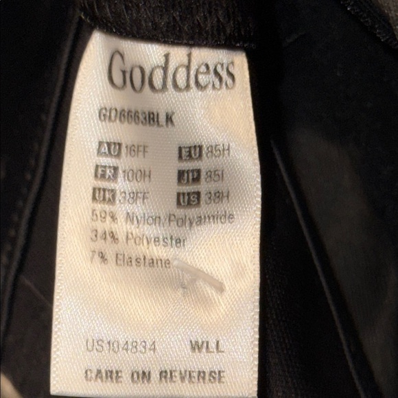 Goddess Black Satin Push-Up Bra - Picture 5 of 8